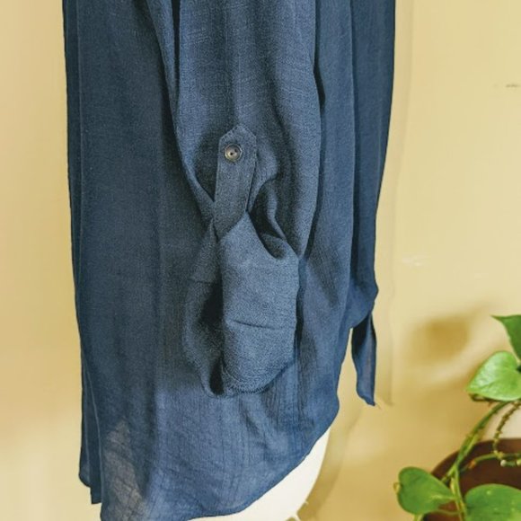 NWT Zac & Rachel Navy Button Down Top - Size Large - Picture 6 of 13